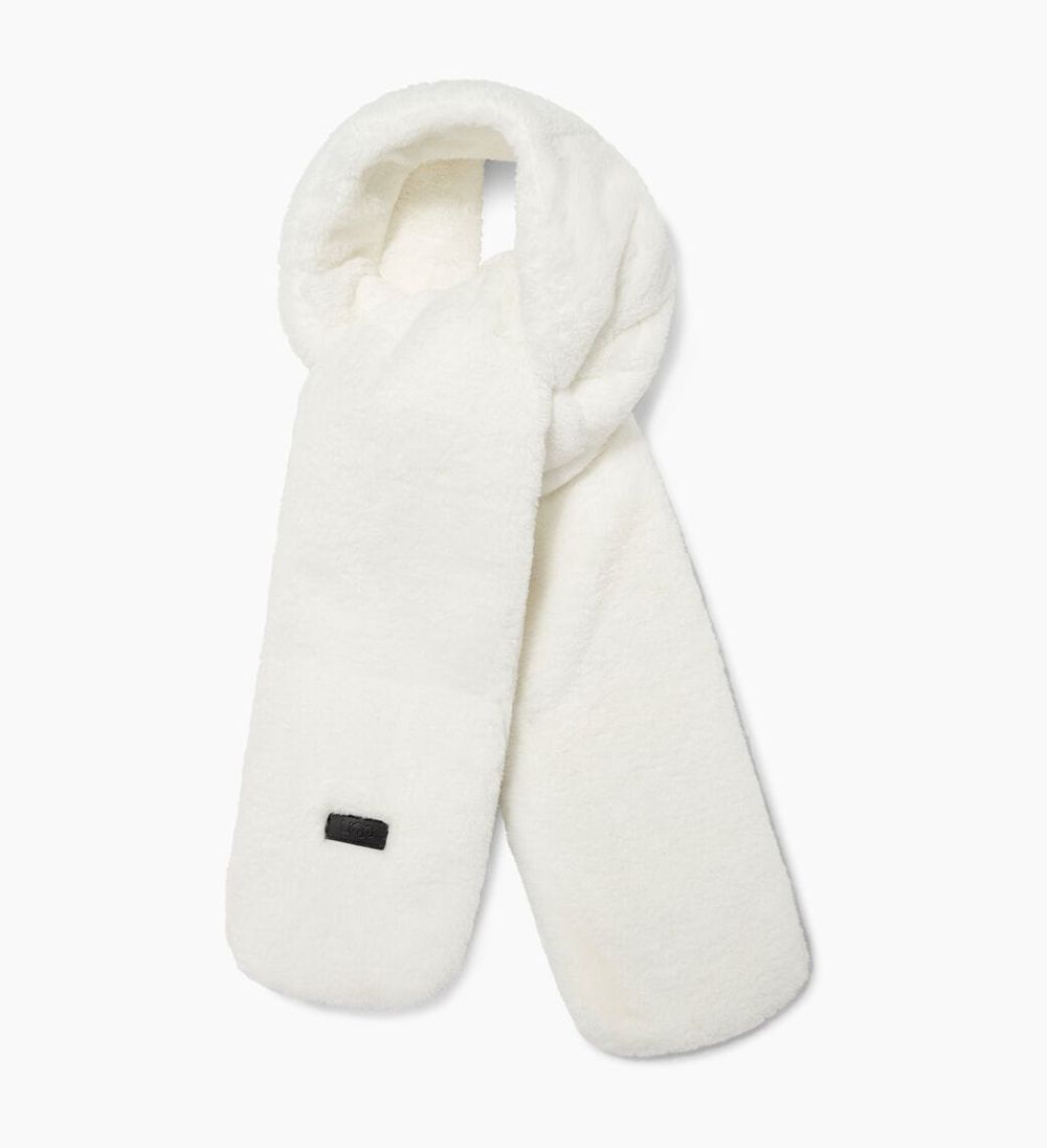 Ugg Scarfs Womens - Ugg Faux Fur Oblong White - 435QEHOGS